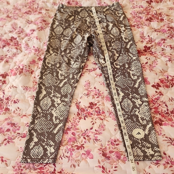 Adidas STELLA MCCARTNEY Brown Cream Snake Print Leggings - Picture 6 of 10